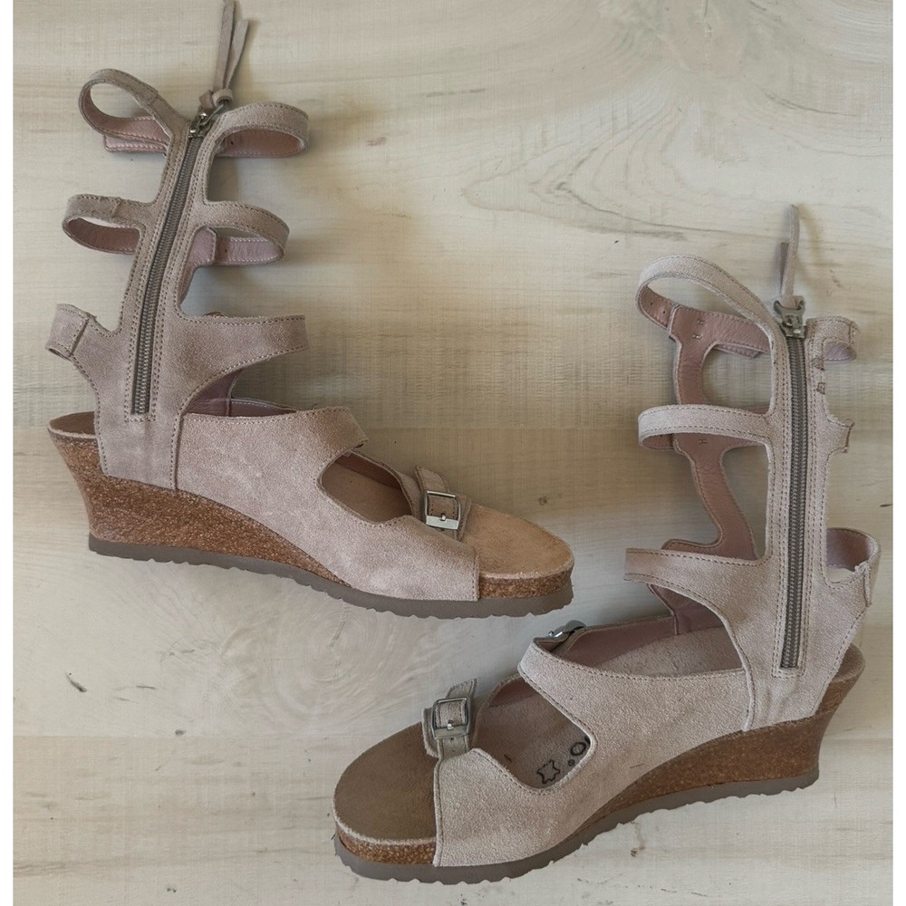 Birkenstock Papillio Elisa Wedges Gladiator Sandals Womens Size 6/EU 37 Beige - Picture 7 of 11